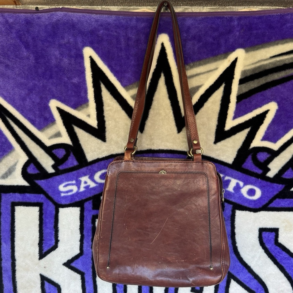 Brown Katana cowhide‎ leather convertible shoulder bag